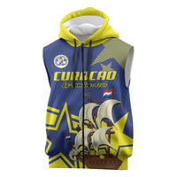Curacao Football Pride Custom Sleeveless Zip Hoodie La Familia Azul Go Champions - Wonder Print Shop
