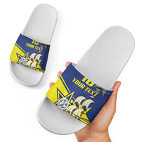 Curacao Football Pride Custom Slide Sandals La Familia Azul Go Champions - Wonder Print Shop