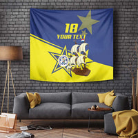 Curacao Football Pride Custom Tapestry La Familia Azul Go Champions - Wonder Print Shop
