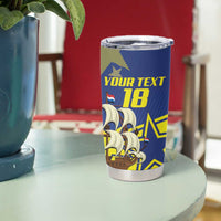 Curacao Football Pride Custom Tumbler Cup La Familia Azul Go Champions - Wonder Print Shop