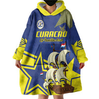 Curacao Football Pride Custom Wearable Blanket Hoodie La Familia Azul Go Champions - Wonder Print Shop