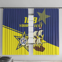 Curacao Football Pride Custom Window Curtain La Familia Azul Go Champions - Wonder Print Shop