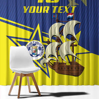 Curacao Football Pride Custom Window Curtain La Familia Azul Go Champions - Wonder Print Shop