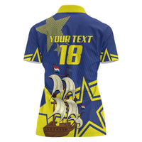 Curacao Football Pride Custom Women Polo Shirt La Familia Azul Go Champions - Wonder Print Shop