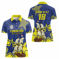 Curacao Football Pride Custom Women Polo Shirt La Familia Azul Go Champions - Wonder Print Shop