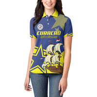 Curacao Football Pride Custom Women Polo Shirt La Familia Azul Go Champions - Wonder Print Shop