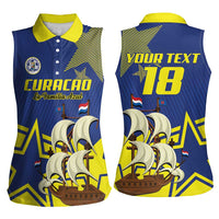Curacao Football Pride Custom Women Sleeveless Polo Shirt La Familia Azul Go Champions - Wonder Print Shop