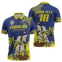 Curacao Football Pride Custom Zipper Polo Shirt La Familia Azul Go Champions - Wonder Print Shop