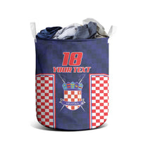 Custom Croatia Football Laundry Basket Hrvatska Chessboard Heritage - Wonder Print Shop