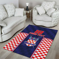 Custom Croatia Football Area Rug Hrvatska Chessboard Heritage - Wonder Print Shop