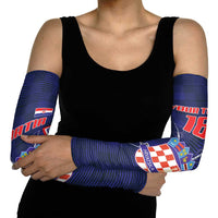 Custom Croatia Football Arm Sleeves Hrvatska Chessboard Heritage - Wonder Print Shop