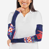 Custom Croatia Football Arm Sleeves Hrvatska Chessboard Heritage - Wonder Print Shop