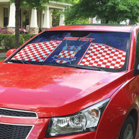 Custom Croatia Football Auto Sun Shade Hrvatska Chessboard Heritage - Wonder Print Shop