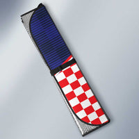 Custom Croatia Football Auto Sun Shade Hrvatska Chessboard Heritage - Wonder Print Shop