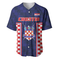 Custom Croatia Football Baseball Jersey Hrvatska Chessboard Heritage - Wonder Print Shop