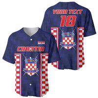 Custom Croatia Football Baseball Jersey Hrvatska Chessboard Heritage - Wonder Print Shop