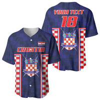 Custom Croatia Football Baseball Jersey Hrvatska Chessboard Heritage - Wonder Print Shop