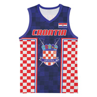 Custom Croatia Football Basketball Jersey Hrvatska Chessboard Heritage - Wonder Print Shop
