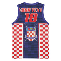 Custom Croatia Football Basketball Jersey Hrvatska Chessboard Heritage - Wonder Print Shop