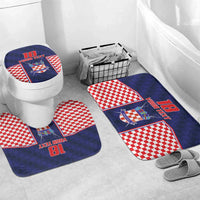 Custom Croatia Football Bathroom Set Hrvatska Chessboard Heritage - Wonder Print Shop