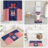 Custom Croatia Football Bathroom Set Hrvatska Chessboard Heritage - Wonder Print Shop