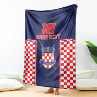 Custom Croatia Football Blanket Hrvatska Chessboard Heritage - Wonder Print Shop