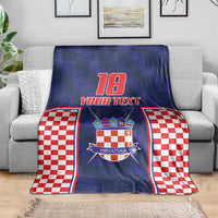 Custom Croatia Football Blanket Hrvatska Chessboard Heritage - Wonder Print Shop