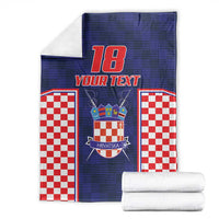 Custom Croatia Football Blanket Hrvatska Chessboard Heritage - Wonder Print Shop