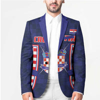 Custom Croatia Football Blazer Hrvatska Chessboard Heritage - Wonder Print Shop
