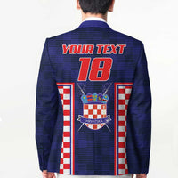Custom Croatia Football Blazer Hrvatska Chessboard Heritage - Wonder Print Shop