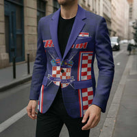 Custom Croatia Football Blazer Hrvatska Chessboard Heritage - Wonder Print Shop