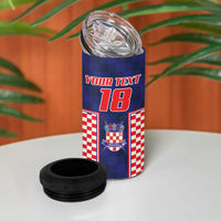 Custom Croatia Football 4 in 1 Can Cooler Tumbler Hrvatska Chessboard Heritage - Wonder Print Shop