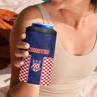 Custom Croatia Football 4 in 1 Can Cooler Tumbler Hrvatska Chessboard Heritage - Wonder Print Shop