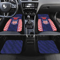 Custom Croatia Football Car Mats Hrvatska Chessboard Heritage - Wonder Print Shop