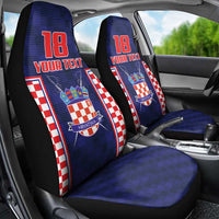 Custom Croatia Football Car Seat Cover Hrvatska Chessboard Heritage - Wonder Print Shop
