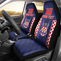 Custom Croatia Football Car Seat Cover Hrvatska Chessboard Heritage - Wonder Print Shop