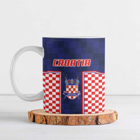 Custom Croatia Football Ceramic Mug Hrvatska Chessboard Heritage - Wonder Print Shop