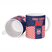 Custom Croatia Football Ceramic Mug Hrvatska Chessboard Heritage - Wonder Print Shop