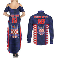 Custom Croatia Football Couples Matching Summer Maxi Dress and Long Sleeve Button Shirt Hrvatska Chessboard Heritage - Wonder Print Shop
