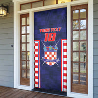 Custom Croatia Football Door Cover Hrvatska Chessboard Heritage - Wonder Print Shop