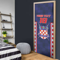 Custom Croatia Football Door Cover Hrvatska Chessboard Heritage - Wonder Print Shop