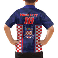 Custom Croatia Football Family Matching Long Sleeve Bodycon Dress and Hawaiian Shirt Hrvatska Chessboard Heritage - Wonder Print Shop