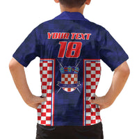 Custom Croatia Football Family Matching Off The Shoulder Long Sleeve Dress and Hawaiian Shirt Hrvatska Chessboard Heritage - Wonder Print Shop
