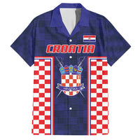 Custom Croatia Football Family Matching Off Shoulder Maxi Dress and Hawaiian Shirt Hrvatska Chessboard Heritage - Wonder Print Shop