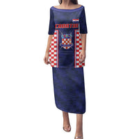 Custom Croatia Football Family Matching Puletasi and Hawaiian Shirt Hrvatska Chessboard Heritage - Wonder Print Shop