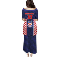 Custom Croatia Football Family Matching Puletasi and Hawaiian Shirt Hrvatska Chessboard Heritage - Wonder Print Shop