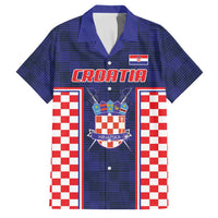 Custom Croatia Football Family Matching Short Sleeve Bodycon Dress and Hawaiian Shirt Hrvatska Chessboard Heritage - Wonder Print Shop
