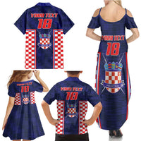 Custom Croatia Football Family Matching Summer Maxi Dress and Hawaiian Shirt Hrvatska Chessboard Heritage - Wonder Print Shop