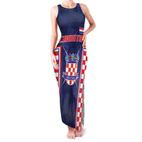 Custom Croatia Football Family Matching Tank Maxi Dress and Hawaiian Shirt Hrvatska Chessboard Heritage - Wonder Print Shop
