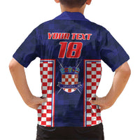 Custom Croatia Football Kid Hawaiian Shirt Hrvatska Chessboard Heritage - Wonder Print Shop